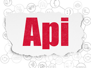 Image showing Programming concept: Api on Torn Paper background