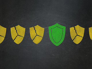 Image showing Protection concept: shield icon on School Board background