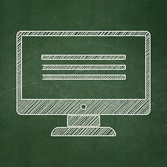 Image showing Web design concept: Monitor on chalkboard background