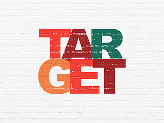 Image showing Business concept: Target on wall background