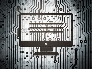 Image showing Web development concept: circuit board with Monitor