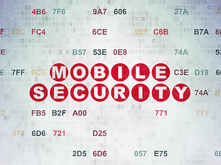 Image showing Safety concept: Mobile Security on Digital Paper background