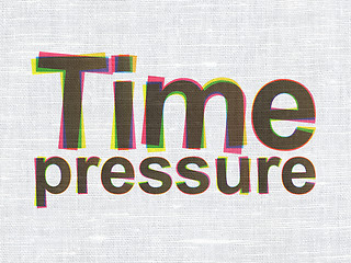 Image showing Timeline concept: Time Pressure on fabric texture background