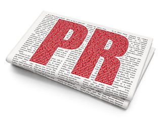 Image showing Advertising concept: PR on Newspaper background