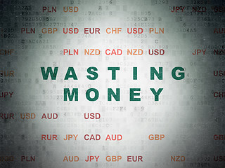 Image showing Money concept: Wasting Money on Digital Paper background