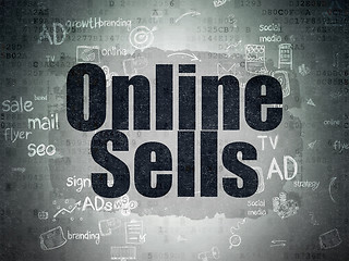 Image showing Advertising concept: Online Sells on Digital Paper background