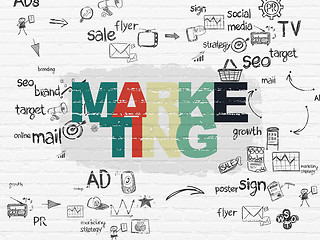Image showing Advertising concept: Marketing on wall background