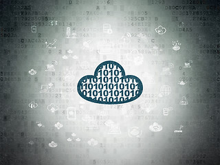 Image showing Cloud computing concept: Cloud With Code on Digital Paper background