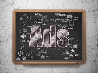 Image showing Marketing concept: Ads on School Board background