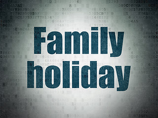 Image showing Tourism concept: Family Holiday on Digital Paper background