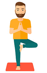 Image showing Man practicing yoga.