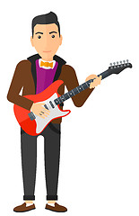 Image showing Musician playing electric guitar.