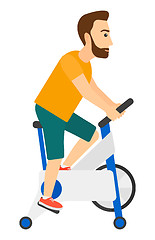 Image showing Man doing cycling exercise.