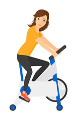 Image showing Woman doing cycling exercise.