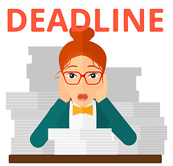 Image showing Woman having problem with deadline.