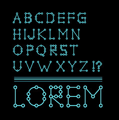 Image showing Font with letters composed of lines and points 