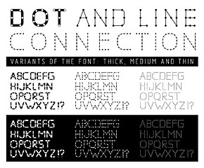 Image showing Font with letters composed of lines and points 