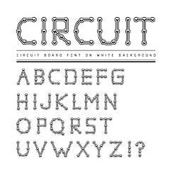 Image showing Font stylized track electronic circuit board. 