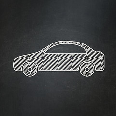 Image showing Travel concept: Car on chalkboard background