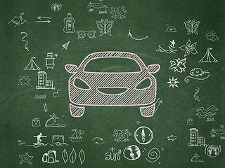 Image showing Tourism concept: Car on School Board background