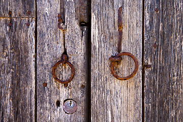 Image showing spain knocker lanzarote abstract door wood 