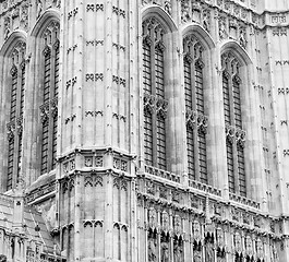 Image showing old in london  historical    parliament glass  window    structu