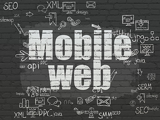 Image showing Web design concept: Mobile Web on wall background