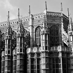 Image showing old in london  historical    parliament glass  window    structu