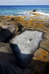 Image showing in   isle foam rock spain landscape  stone sky cloud beach    