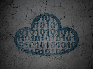 Image showing Cloud computing concept: Cloud With Code on grunge wall background