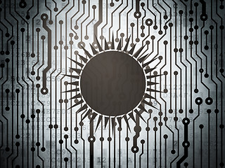 Image showing Travel concept: circuit board with Sun