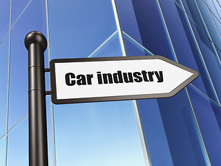Image showing Manufacuring concept: sign Car Industry on Building background