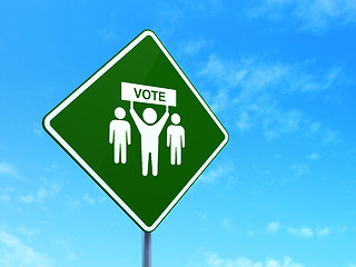 Image showing Political concept: Election Campaign on road sign background