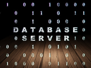 Image showing Database concept: Database Server in grunge dark room