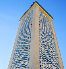 Image showing the history in maroc africa  minaret religion and  blue    sky