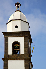 Image showing teguise  arrecife lanzarote  spain the old wall   church bell to