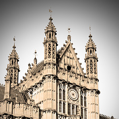 Image showing in london old historical    parliament glass  window    structur