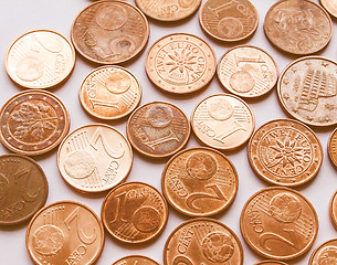 Image showing  Euro coins vintage