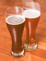 Image showing  Two glasses of German beer vintage