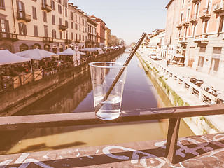 Image showing Retro looking Naviglio Grande Milan