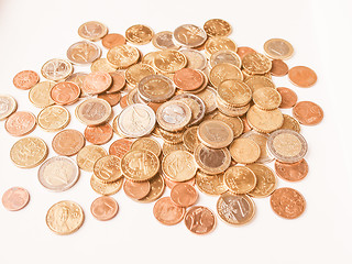 Image showing  Euro coins vintage