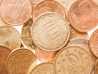 Image showing  Euro coins vintage