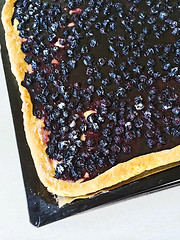 Image showing Freshly baked blueberry pie