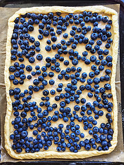 Image showing Blueberry pie preparation