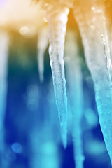 Image showing  icicles from  ice