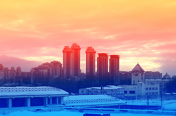 Image showing Beautiful building at sunset