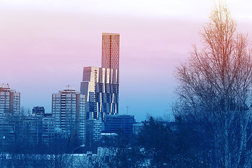 Image showing Beautiful building at sunset