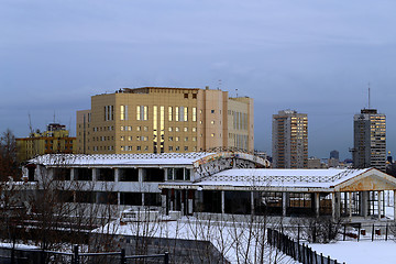 Image showing Beautiful building at sunset