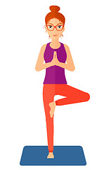 Image showing Woman practicing yoga.