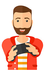 Image showing Man playing video game.